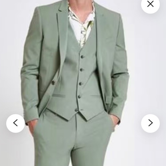 Sage green suit pants and vest only,No Jacket!